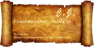 Czechmeister Jolán névjegykártya